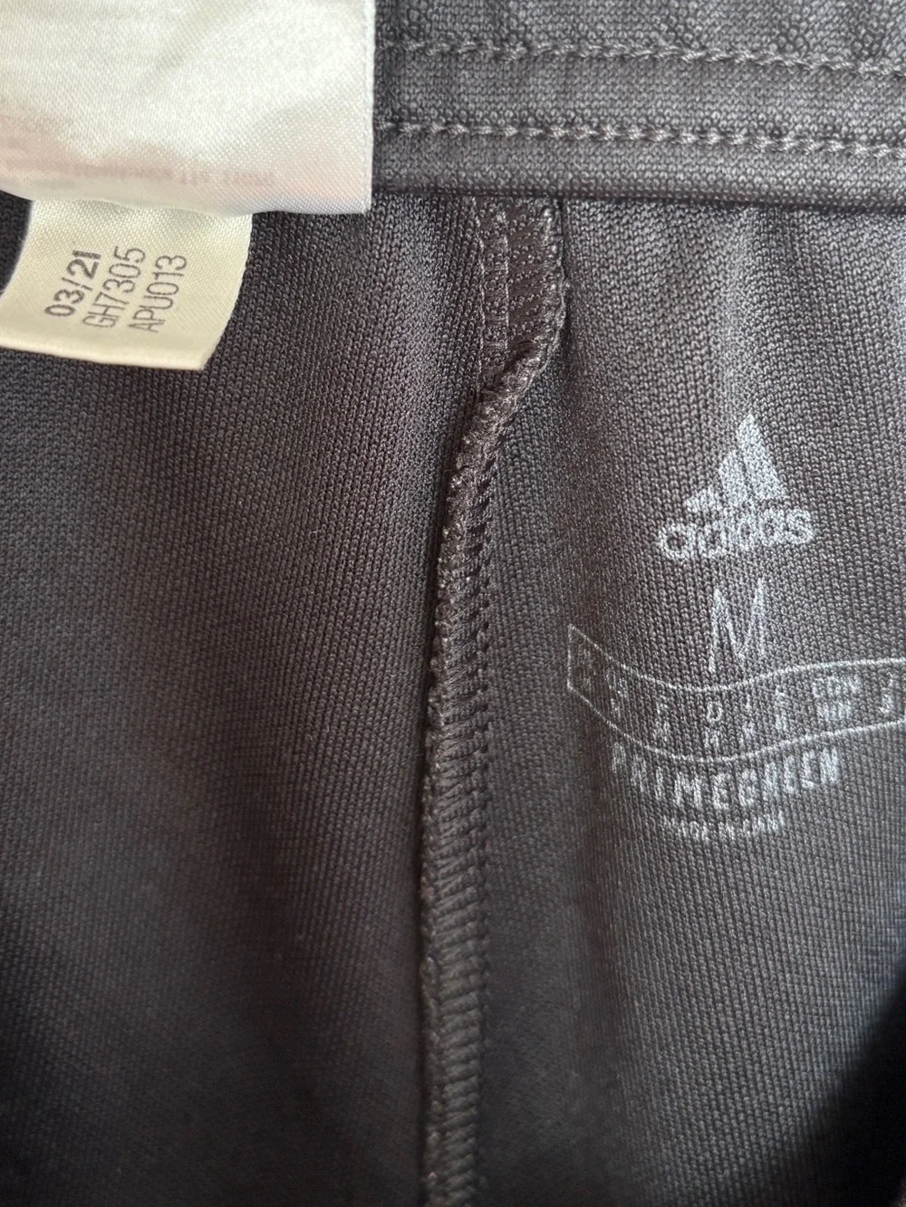 Adidas Black Track Pants w/ White Stripes & Mesh Panels